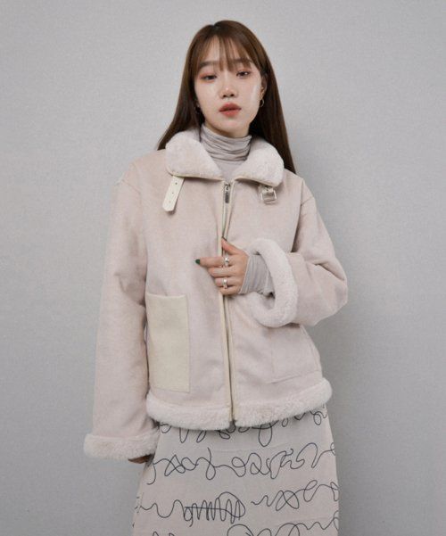 시어링 카라 무스탕 코트 [BEIGE] / WBE4L10525 source detail 16
