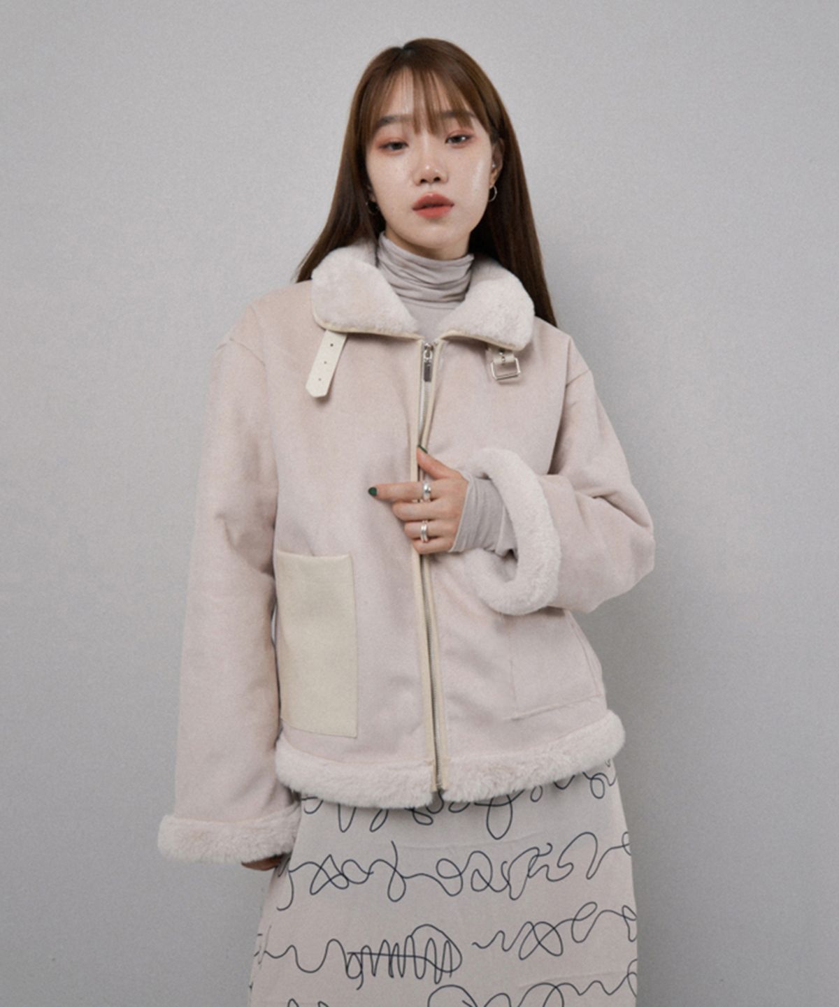 카타르시스(KATHARSIS) 비건 무스탕 (연베이지)_FREE