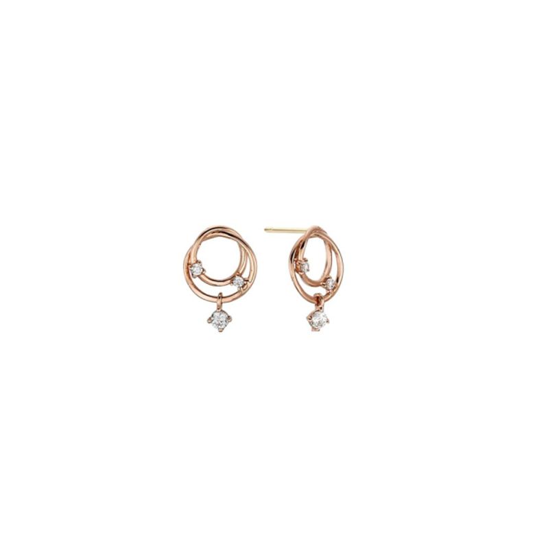 Spring Breeze 원형 큐빅 14K Gold 귀걸이 LPSH2019G