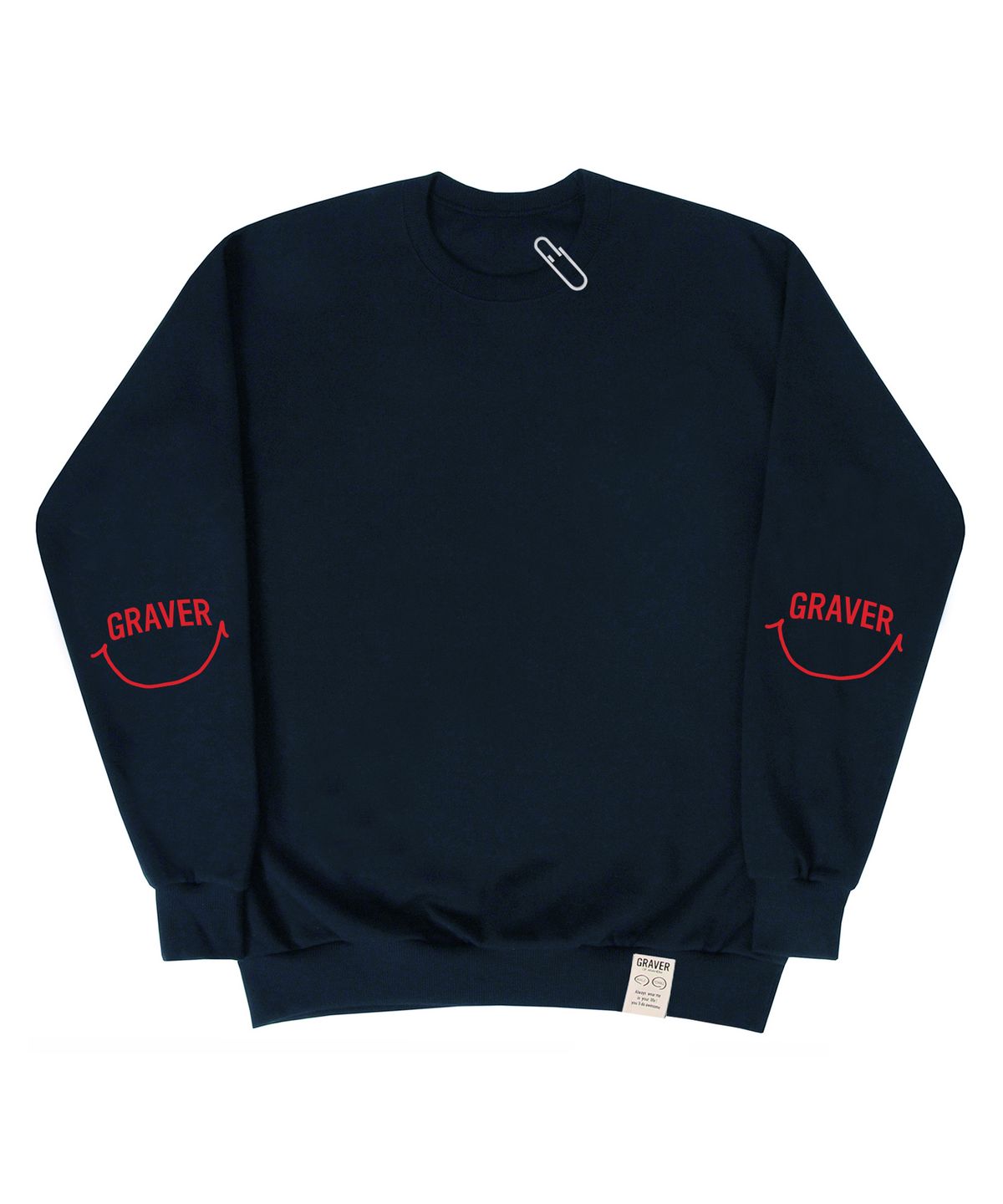 그레이버(GRAVER) [UNISEX]엘보우 아치 로고스마일 맨투맨_네이비
