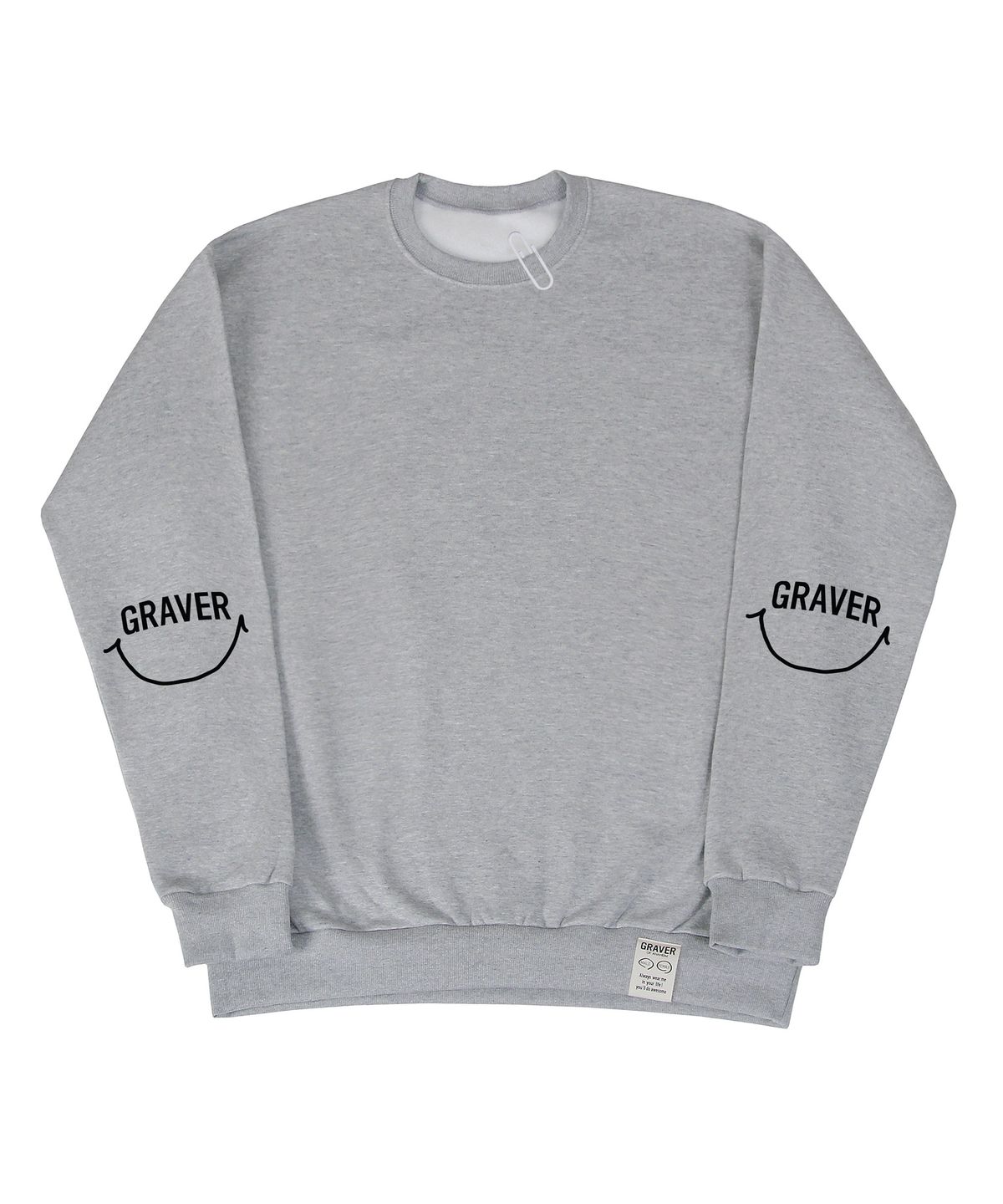 그레이버(GRAVER) [UNISEX]엘보우 아치 로고스마일 맨투맨_그레이