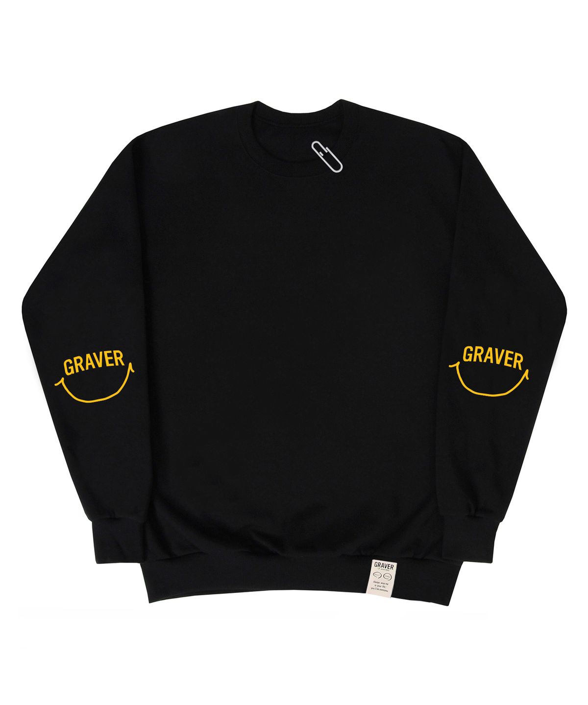 그레이버(GRAVER) [UNISEX]엘보우 아치 로고스마일 맨투맨_블랙