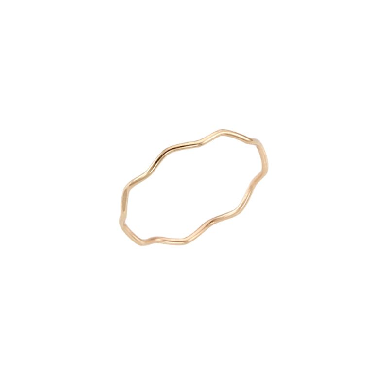 데일리 베이직 도형 실반지 물결 14K Gold 여성반지 LRS18058G