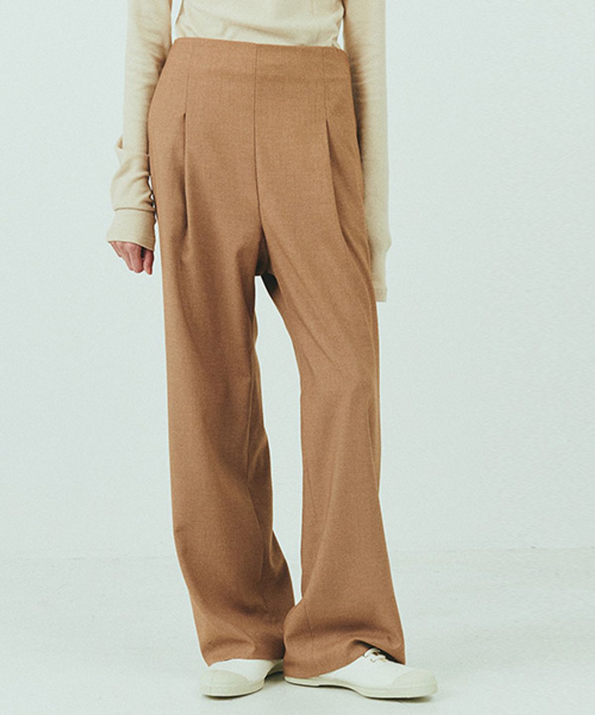 벤시몽(BENSIMON) WOOL WIDE PANTS - BEIGE