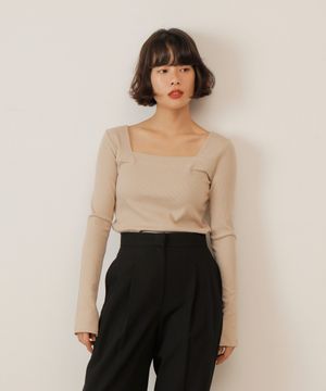 SQUARE NECK TEE / 3COLOR