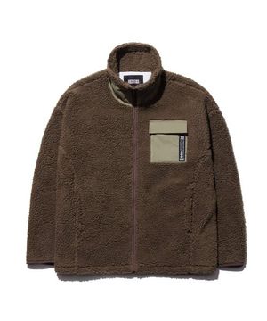 MIXED FLEECE ZIP-UP JACKET (PKHAWJK023_BR)