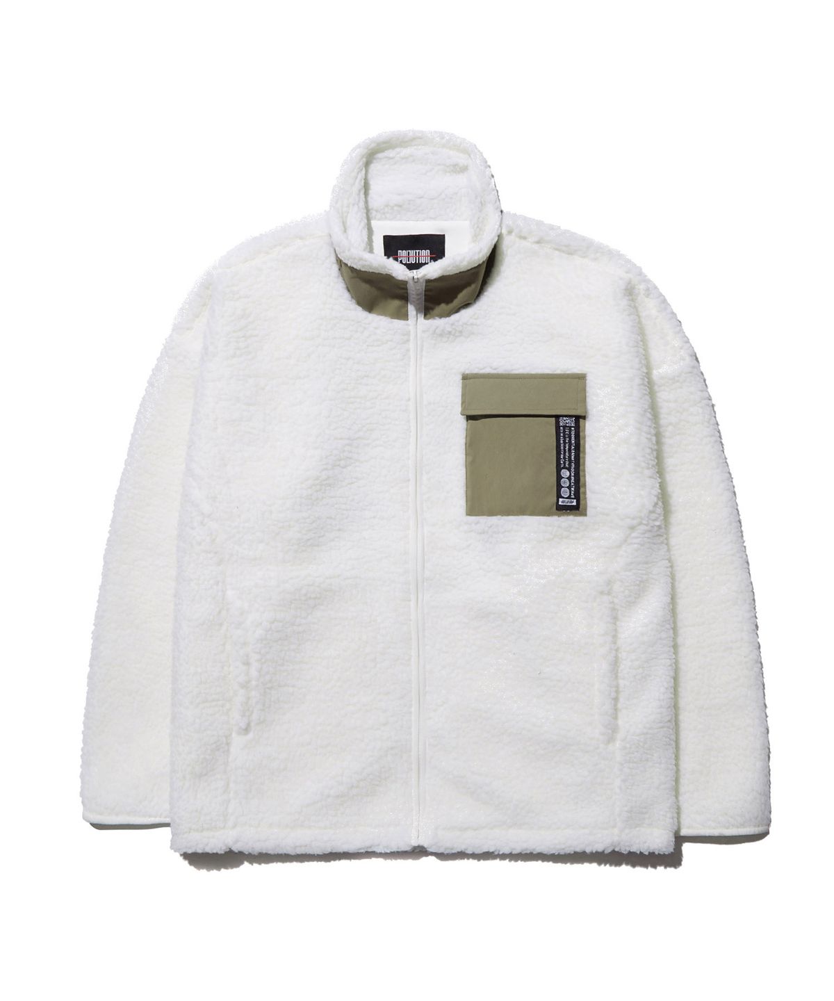 폴루션(POLLUTION) MIXED FLEECE ZIP-UP JACKET (PKHAWJK023_IV)