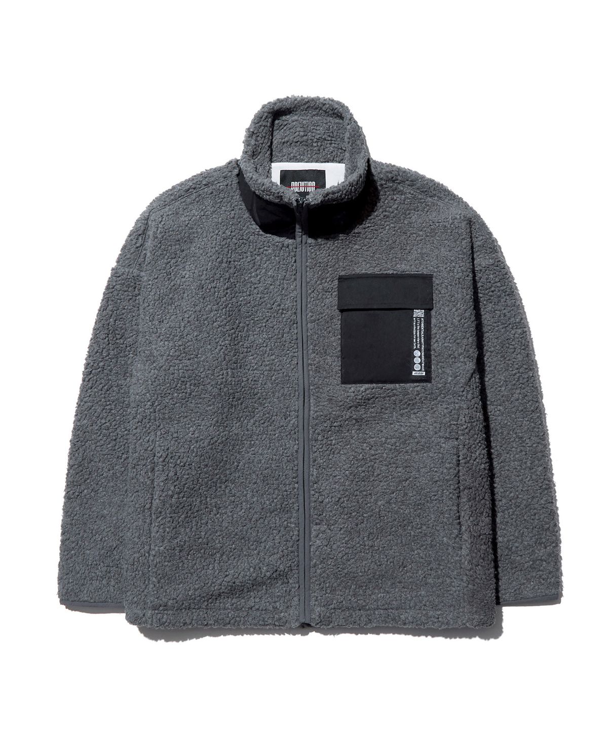 폴루션(POLLUTION) MIXED FLEECE ZIP-UP JACKET