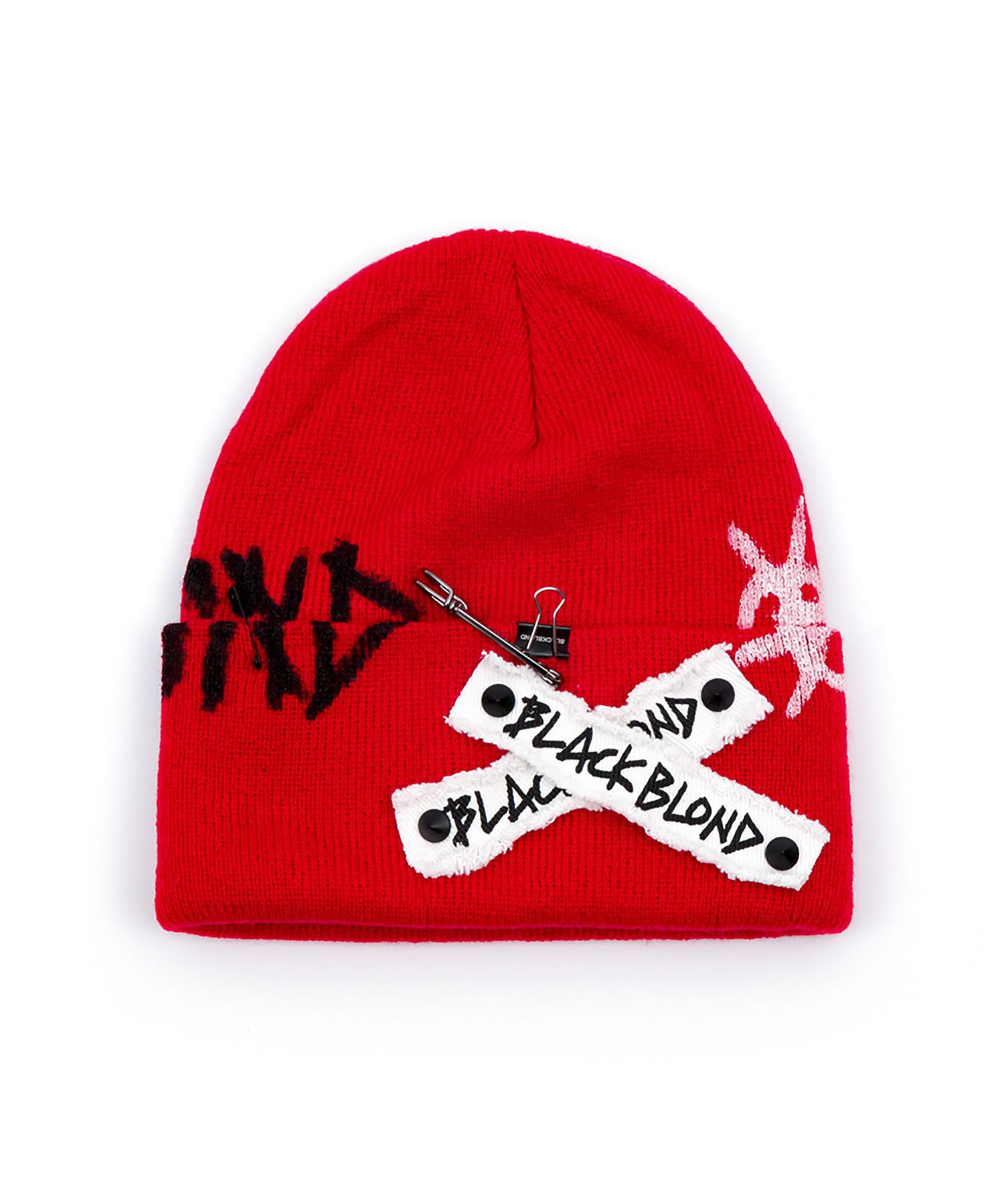 ニットキャップ・ビーニー BLACKBLOND Bibbidi Graffiti Logo Patch Beanie Black 1861BN00 BBD Graffiti Logo Patch Beanie - BLACKBLOND | 60% - Asian
