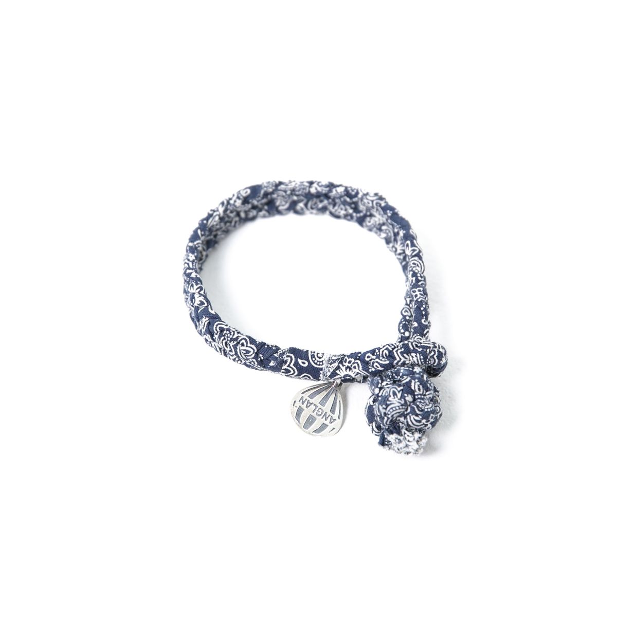앵글런(ANGLAN) Paisley Weaving Pendant Bracelet - Navy