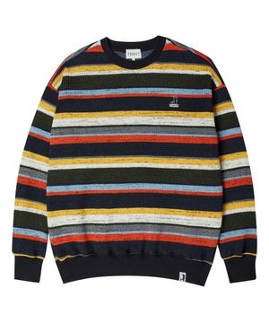 [레서팬다] 실루엣 로고 니트 스웨트셔츠 네이비 [오버핏]