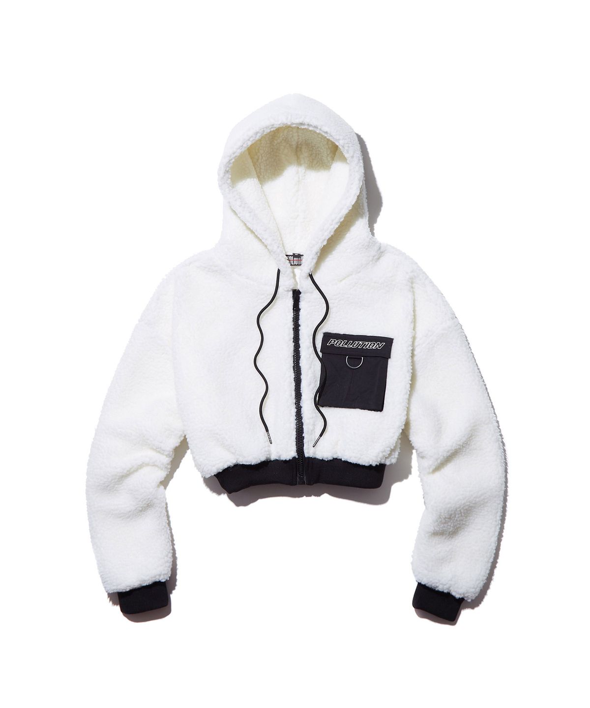 폴루션(POLLUTION) CROPPED SHERPA JACKET IVORY (HSRAWJK305_IV)