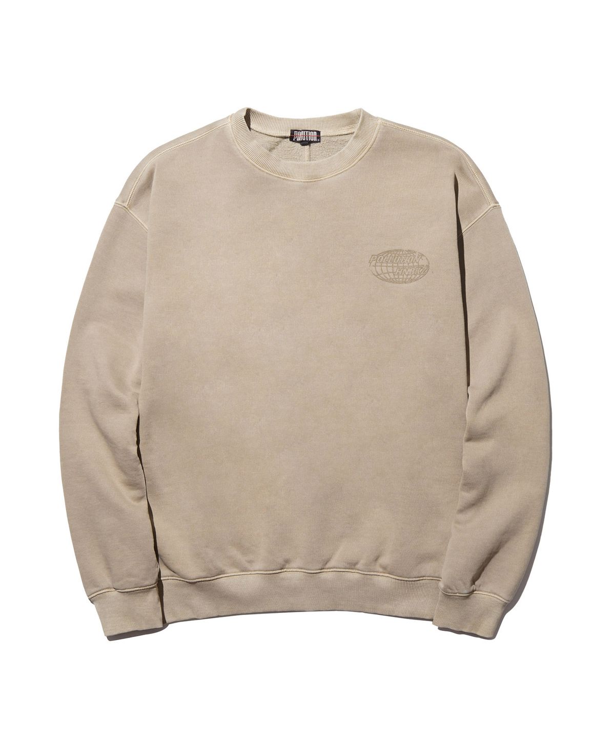 폴루션(POLLUTION) PIGMENT DYE BACK SEAM CREWNECK BURNT TAN (HSRAWSS301_BRTN)