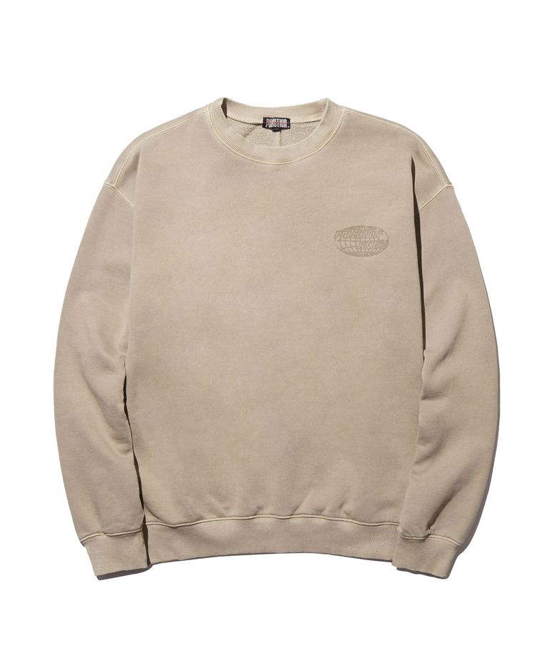PIGMENT DYE BACK SEAM CREWNECK BURNT TAN (HSRAWSS301_BRTN)