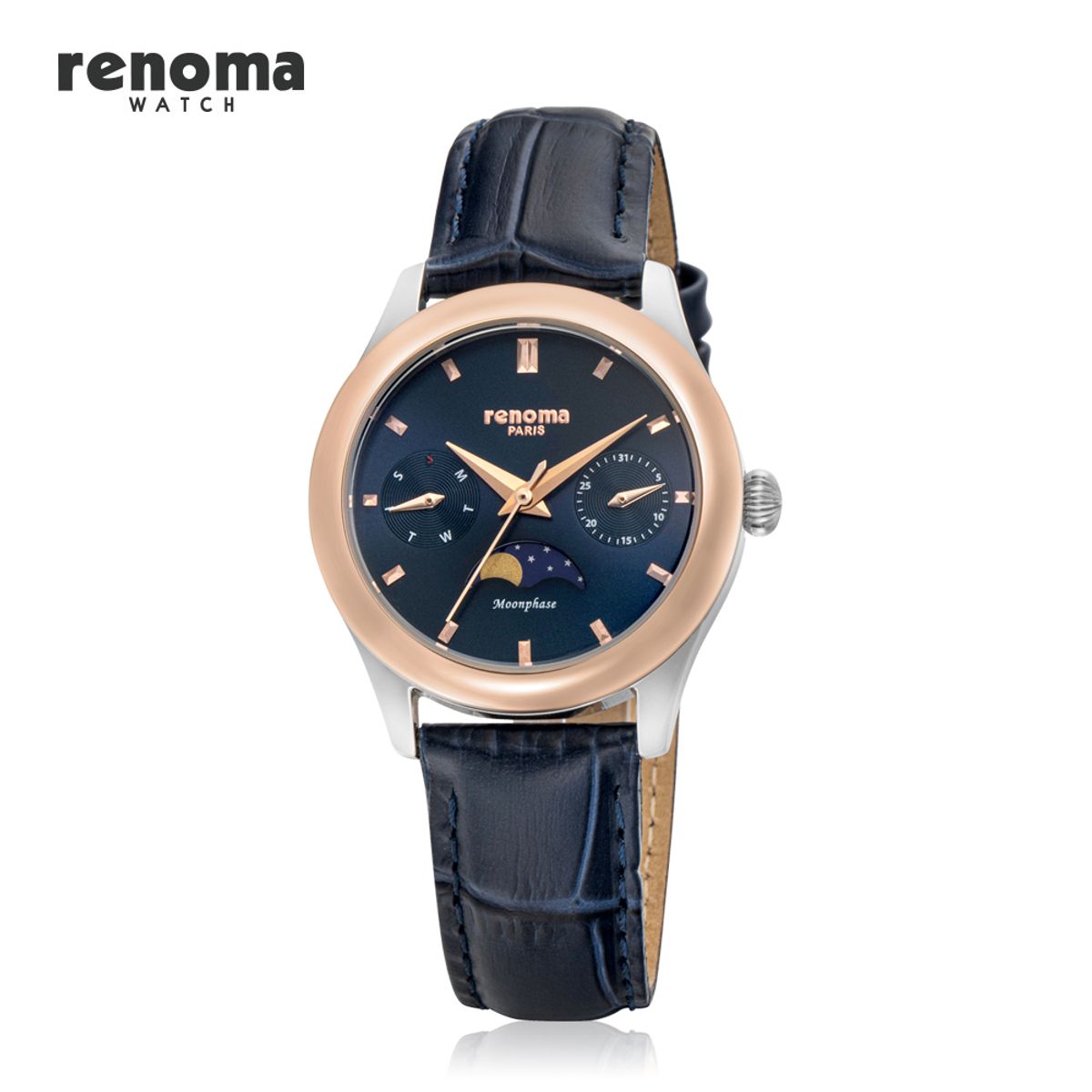 레노마 시계(RENOMA WATCH) RE2004L_BU 문페이즈 여자 가죽 시계_블루