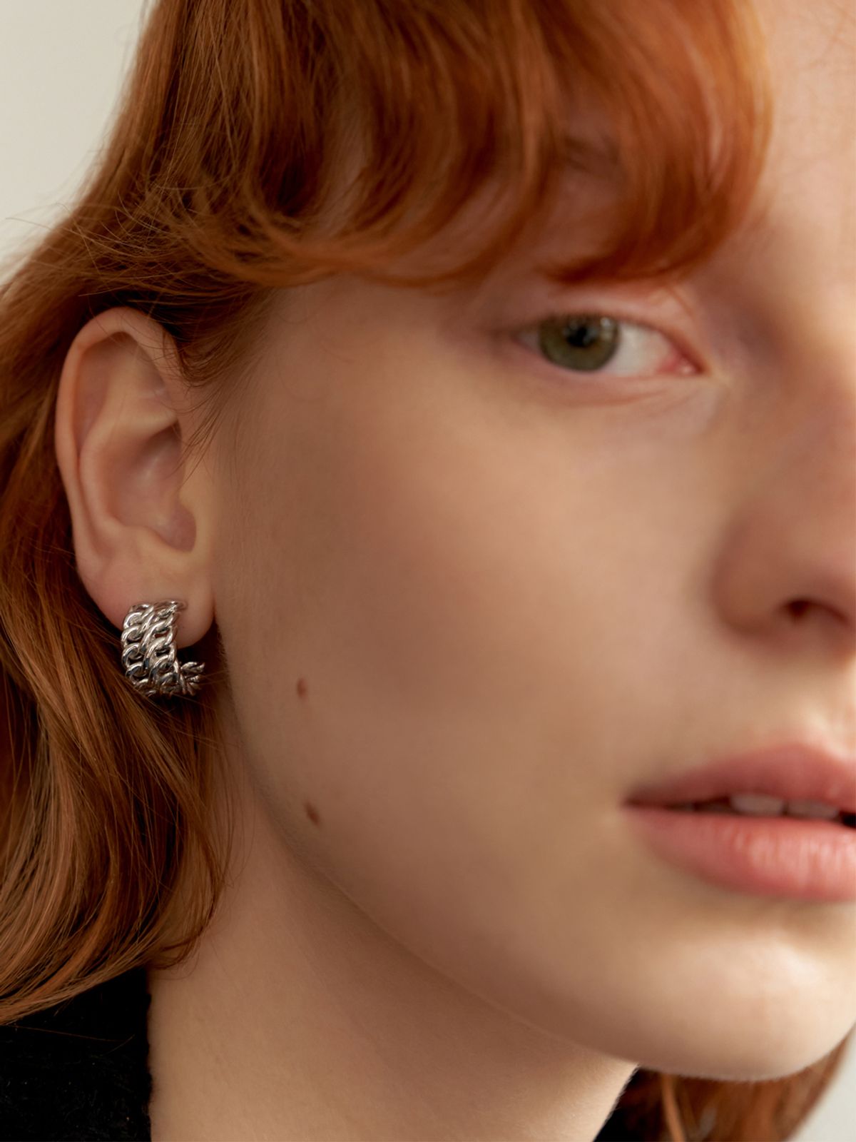 리엔느와르(leeENoir) Bold Chain Earring (2color)