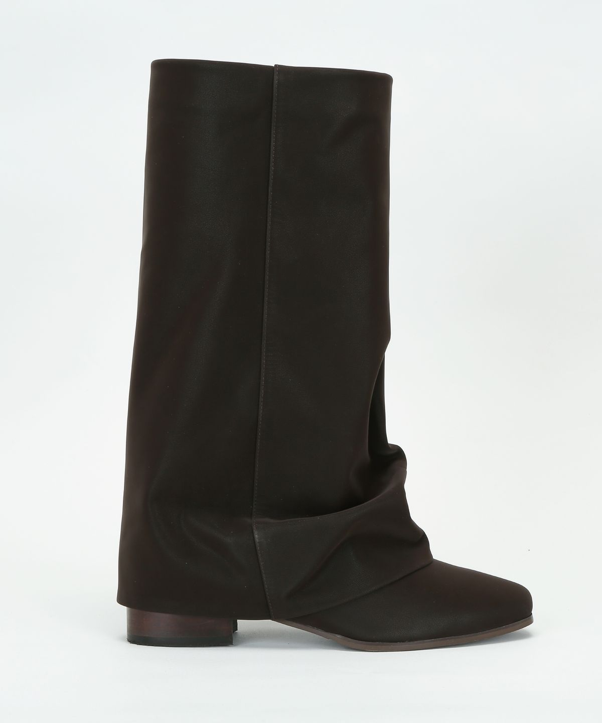 쓰리투에이티(THREE TO EIGHTY) Wrinkle Leather Boots (Dark Brown)
