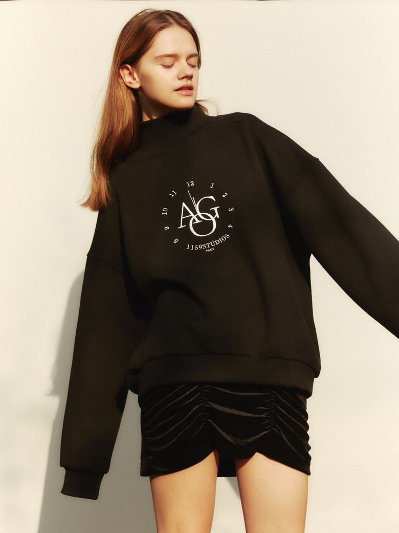 A3 VELVET SHIRRING SKIRT_BK