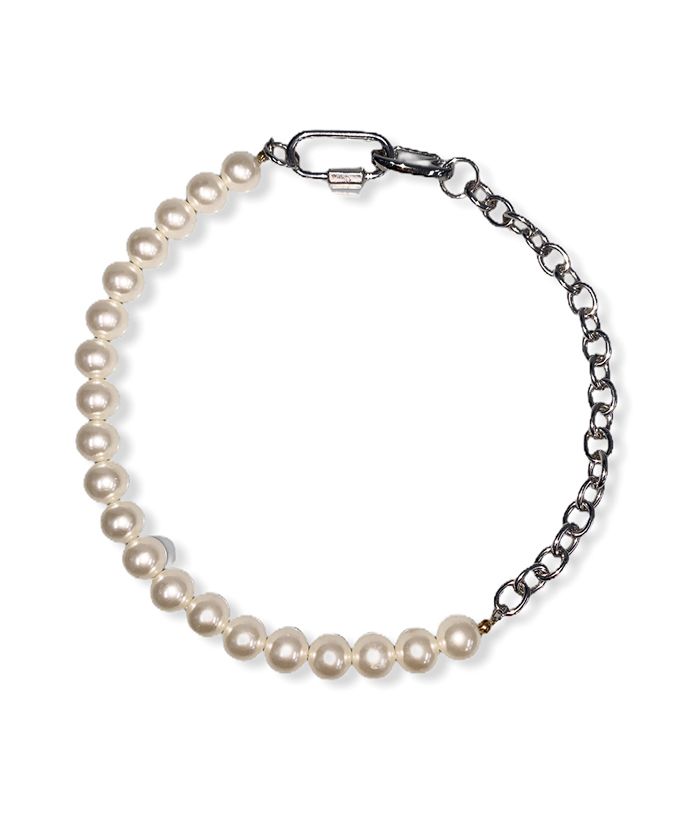 【BLACKPURPLE】TORI PEARL CHAIN NECKLACE MUSINSA公式 | BLACK PURPLE Pearl & Chain Necklace