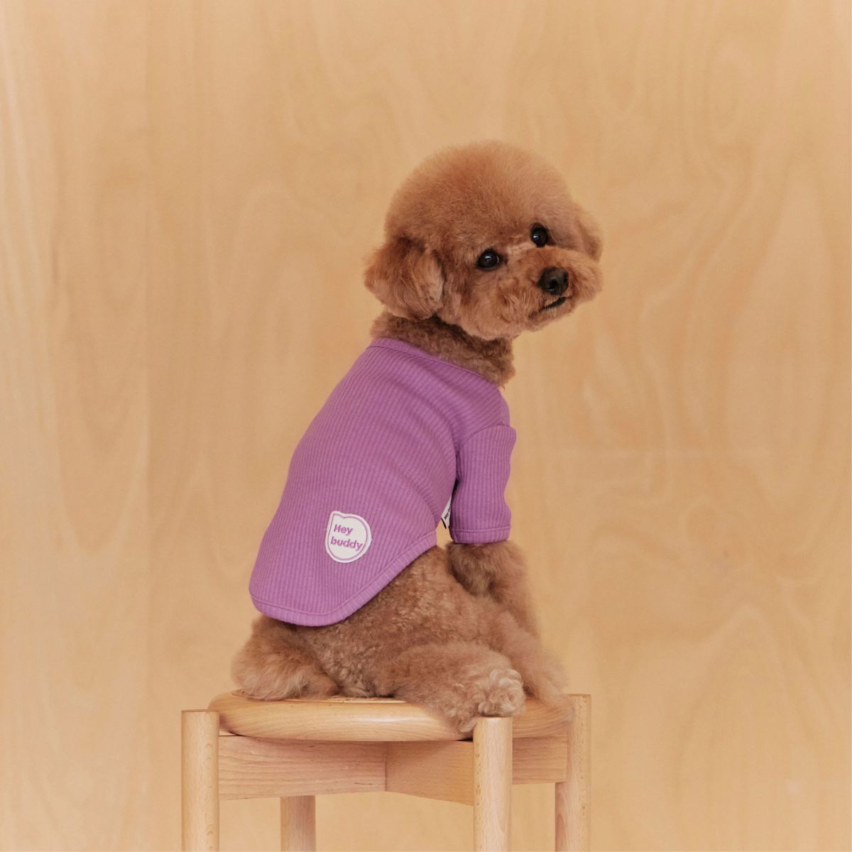 헤이버디(HEY BUDDY) 버디 와펜 티셔츠_퍼플