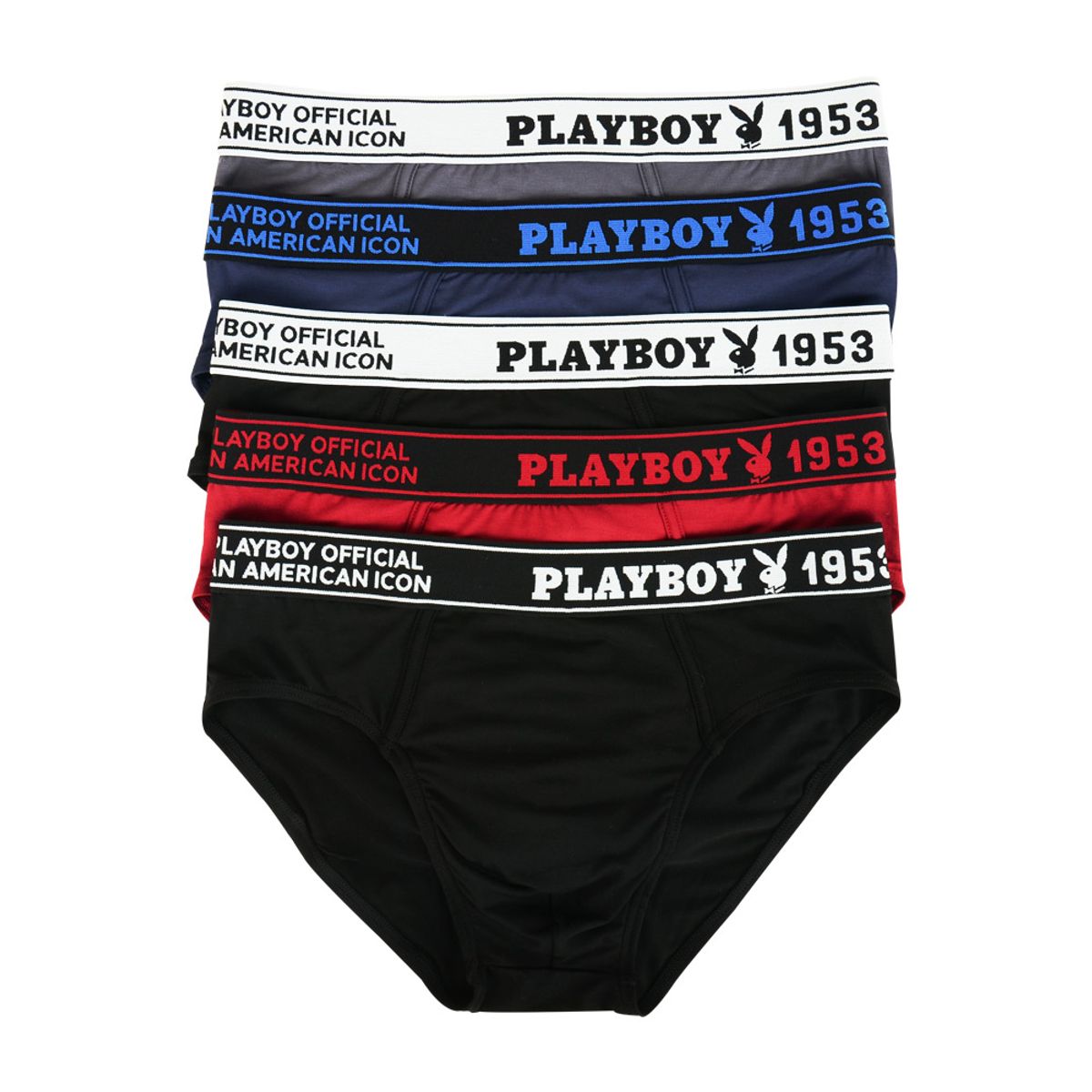 플레이보이(PLAYBOY) 남성 라인 로고 브리프 [ 5SET ] PMB3101-5