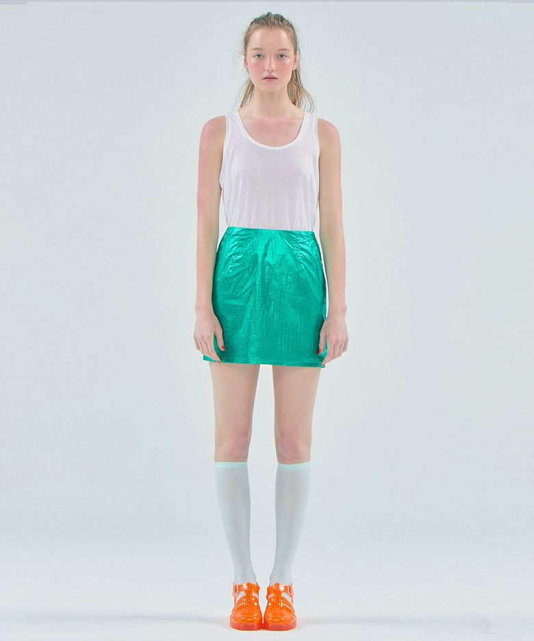 Foil mini skirt_Green(포일 미니 스커트_그린)