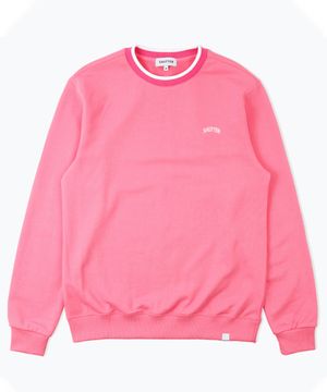 NECK STRIPE SWEAT SHIRTS (PINK)
