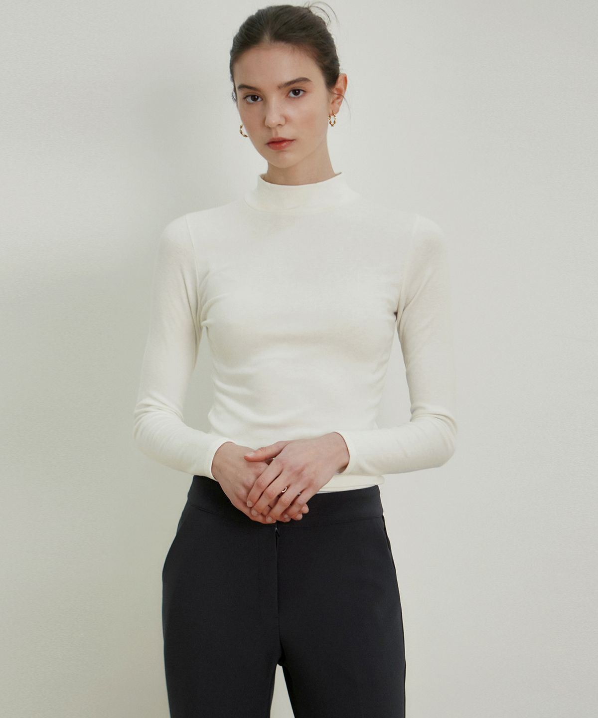 닉앤니콜(NICK&NICOLE) [ESSENTIAL] HALF TURTLENECK SLIM TOP_4 COLOR
