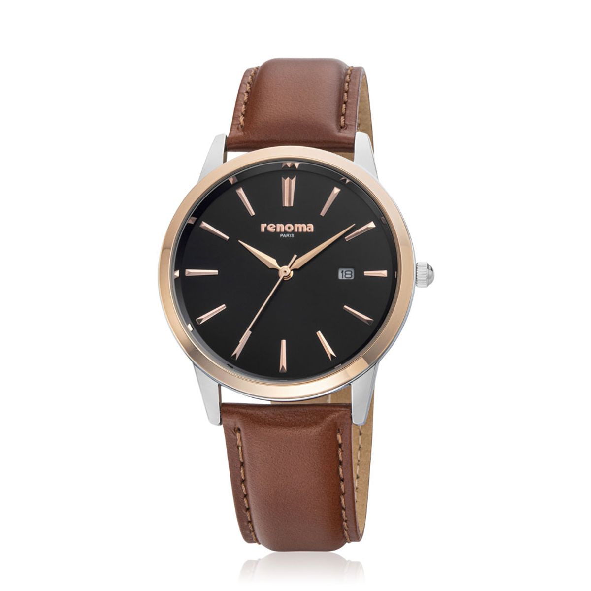 레노마 시계(RENOMA WATCH) RE600BKCA  매버릭 남성 가죽 시계 블랙카멜