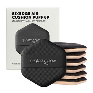 국내생산 식스엣지 에어쿠션 퍼프(블랙) 6P