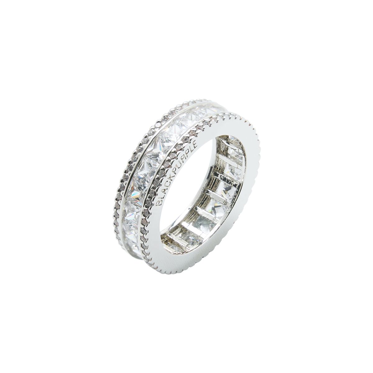 블랙 퍼플(BLACK PURPLE) AAA 다이아 쓰리라인 반지 AAA Dia Three-Line Ring_Silver