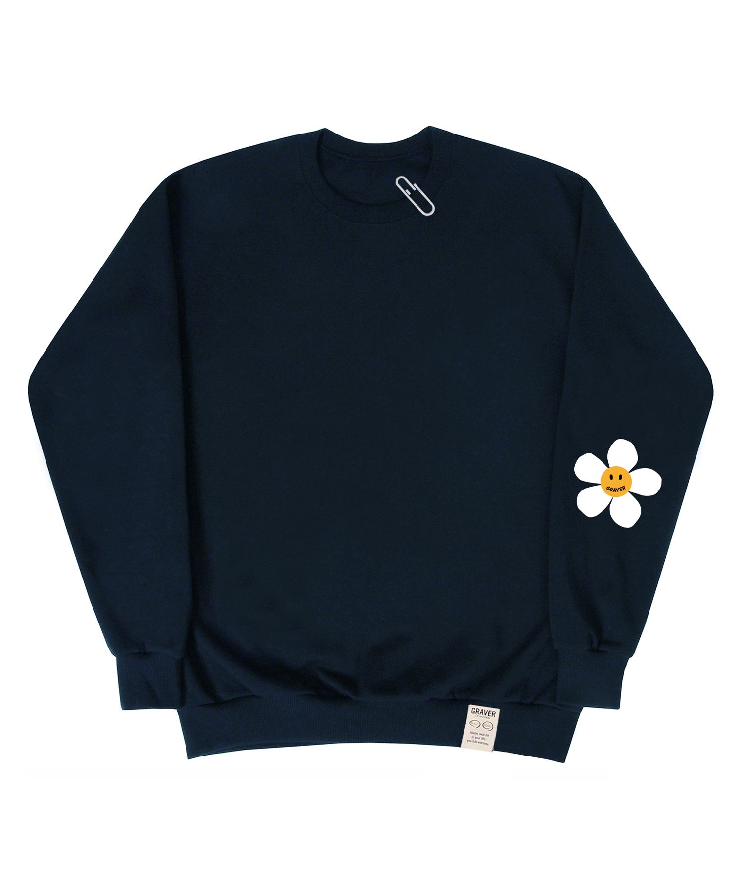 【GRAVER】Elbow OF Drawing Flower White Clip Sweatshirt MUSINSA | GRAVER [UNISEX] ELBOW FLOWER DOT WHITE CLIP