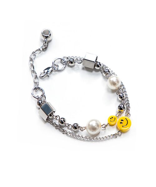 ブレスレット BLACKPURPLE Smiley Stone Chain Bracelet BMH1332 MUSINSA | BLACK PURPLE Smile Pearl Bracelet