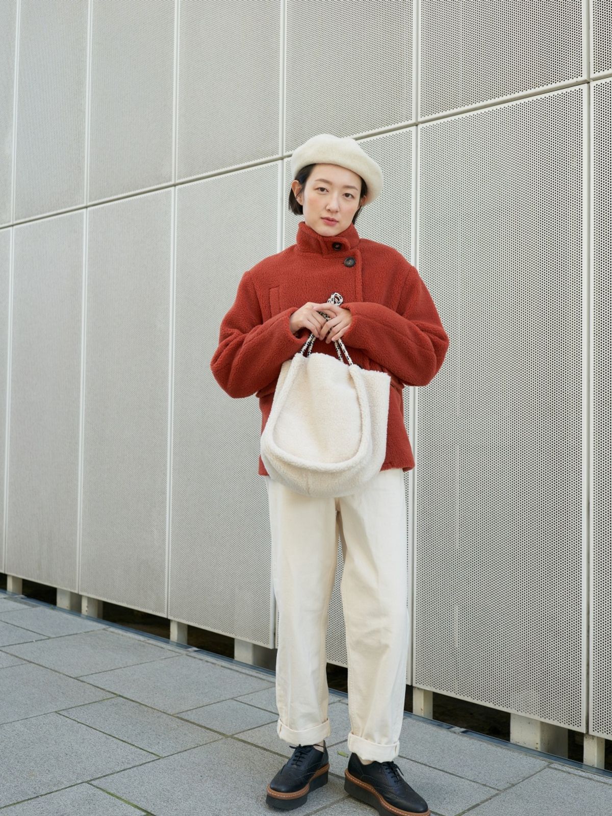 그라인(GRAENN) 뽀글이 아이보리 에코 백