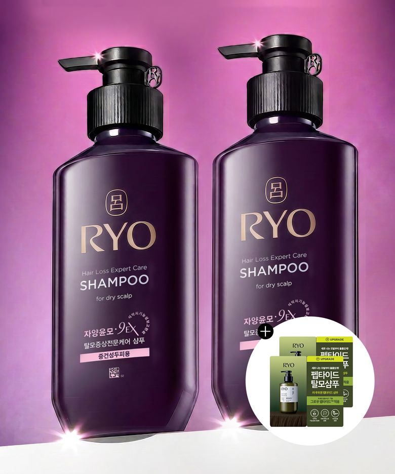 자양윤모 9EX 탈모증상전문케어 샴푸 중건성두피용  400ml 2입+샴푸 파우치 6ml 2매 증정