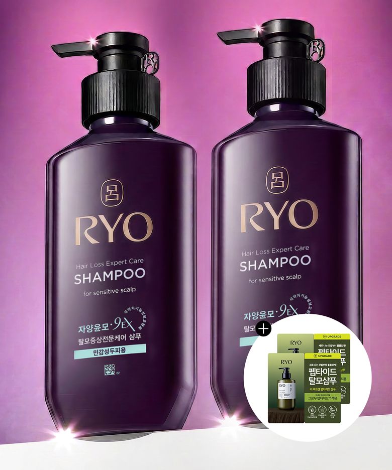 자양윤모 9EX 탈모증상전문케어 샴푸 민감성두피용 400ml 2입+샴푸 파우치 6ml 2매 증정