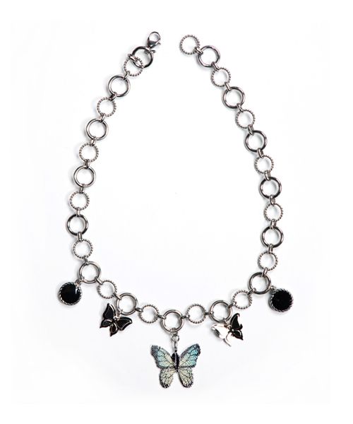 【BLACKPURPLE】BlackPurple 5P Silver Gray Butterfly Necklace MUSINSA | BLACK PURPLE 5P Silver Gray Butterfly Necklace