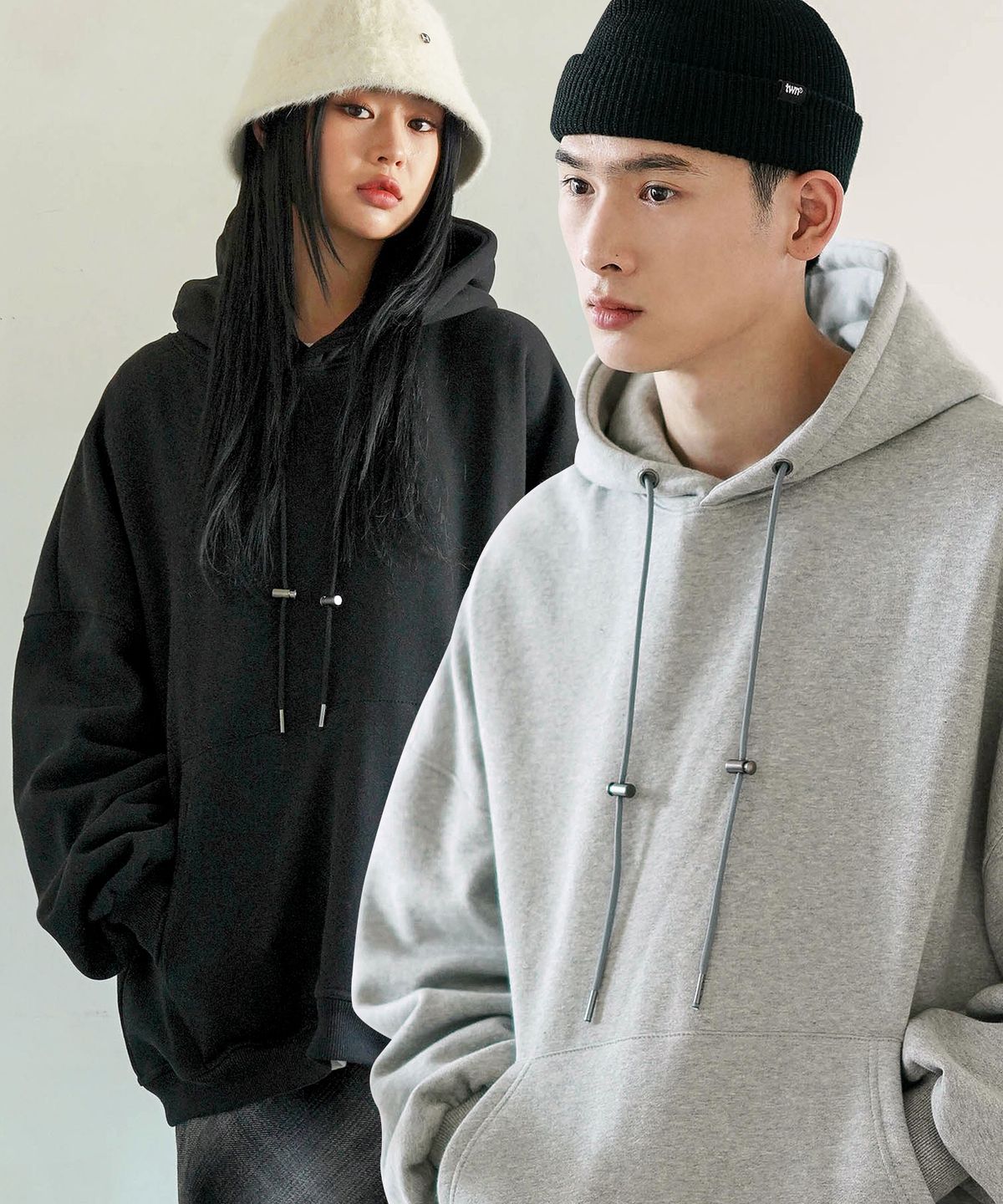 제멋(JEMUT) [2PACK] 로아 덤블기모 박시 후드 2Pack KJHD2324