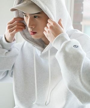 로그 오버핏 기모 후드 백오트밀 YHHD2302