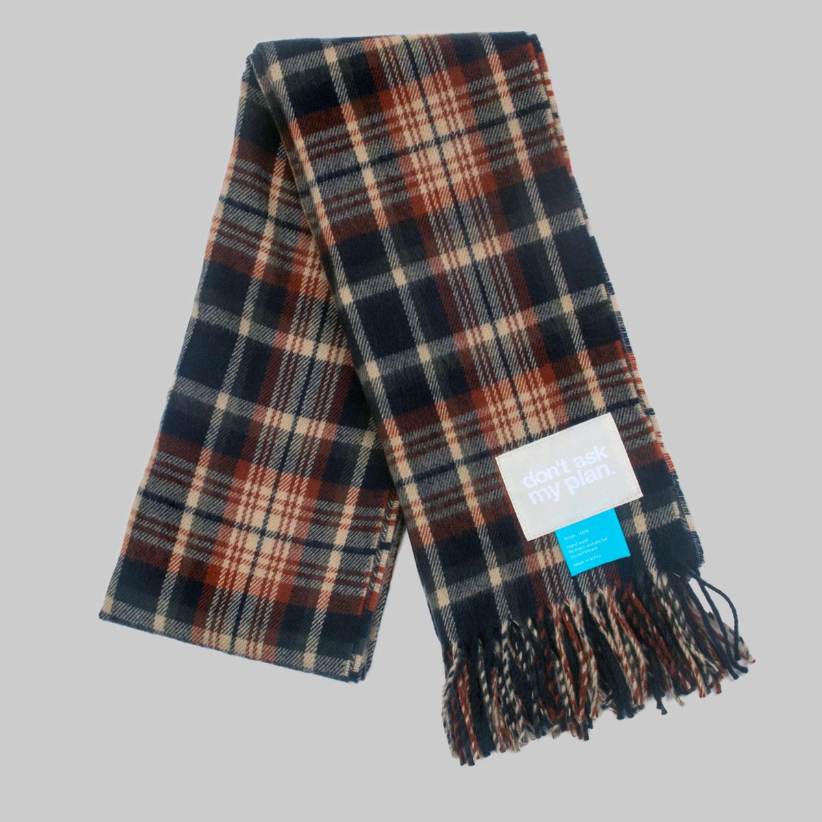 돈애스크마이플랜(DAMP) DAMP CHECK MUFFLER_INDIGO/BROWN