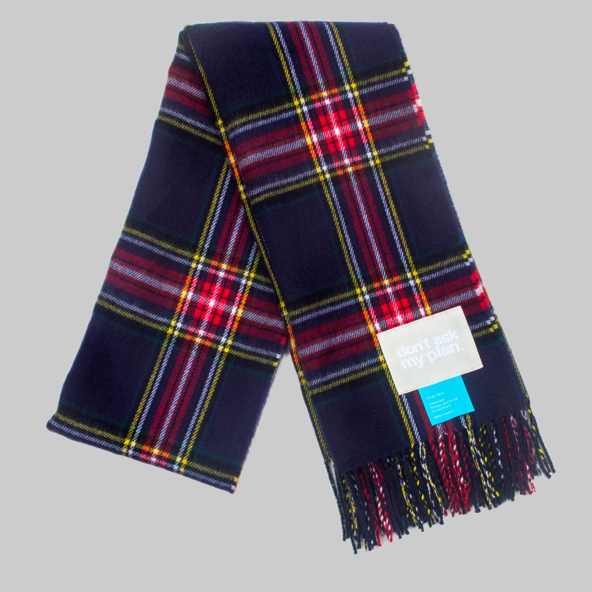 돈애스크마이플랜(DAMP) CHECK MUFFLER_NAVY/RED
