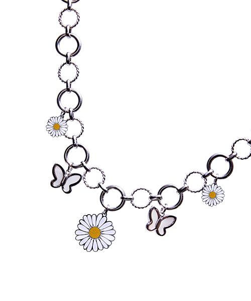 MUSINSA | BLACK PURPLE 5p happy butterfly necklace