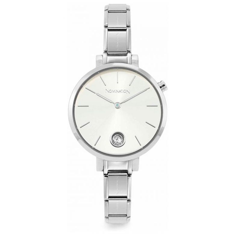 시계 파리 클래식 큐빅 레이디 (Sunray Silver) 076033/017