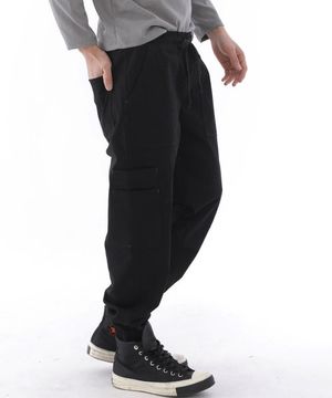투레이어 와이드 카고조거 팬츠 W2-308J 블랙