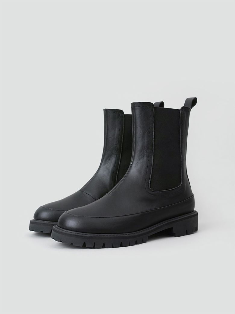 Chunky Sole Chelsea Boots - Black (기모안감)