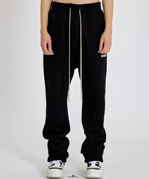 소프트 에센셜 셋업 스트링 조거 롱 팬츠 (블랙)