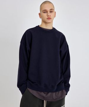 스페셜 레귤러 오버핏 980g 헤비 맨투맨 (네이비)