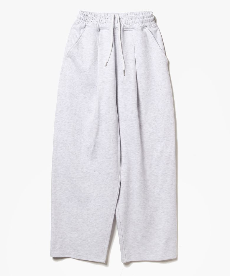 Deep One Tuck Sweat Pants [White Grey]