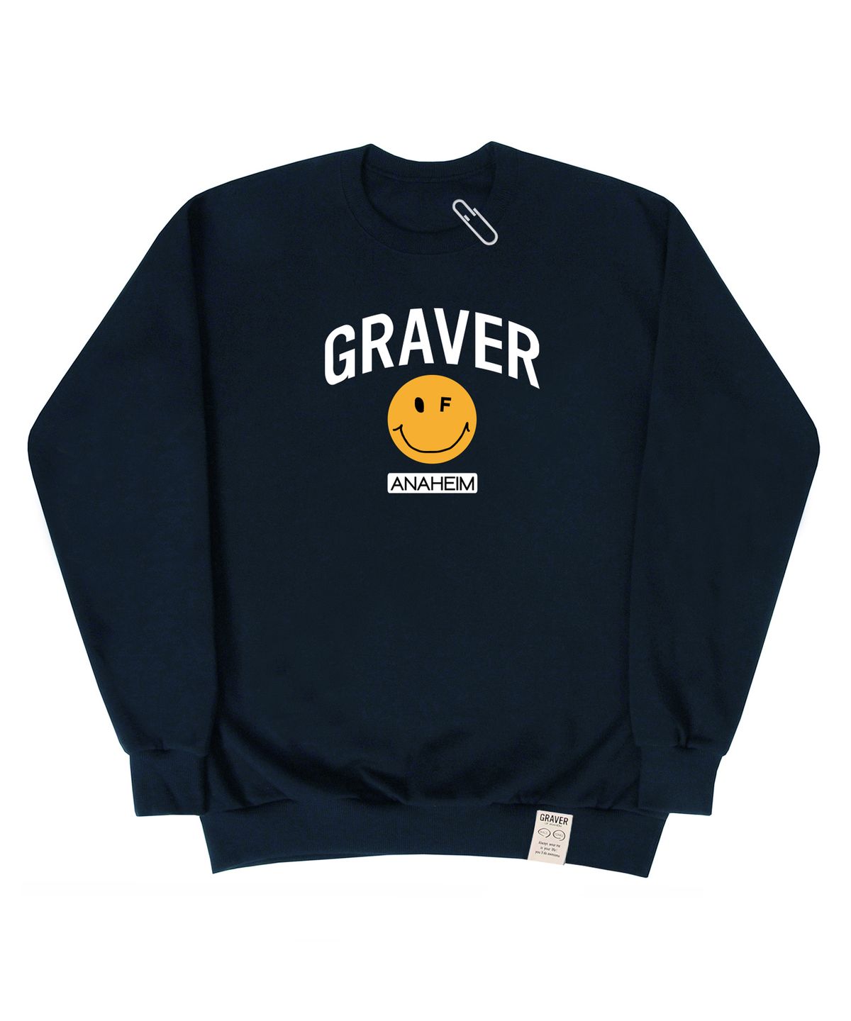 그레이버(GRAVER) [UNISEX]아치 로고 도트스마일 맨투맨_네이비