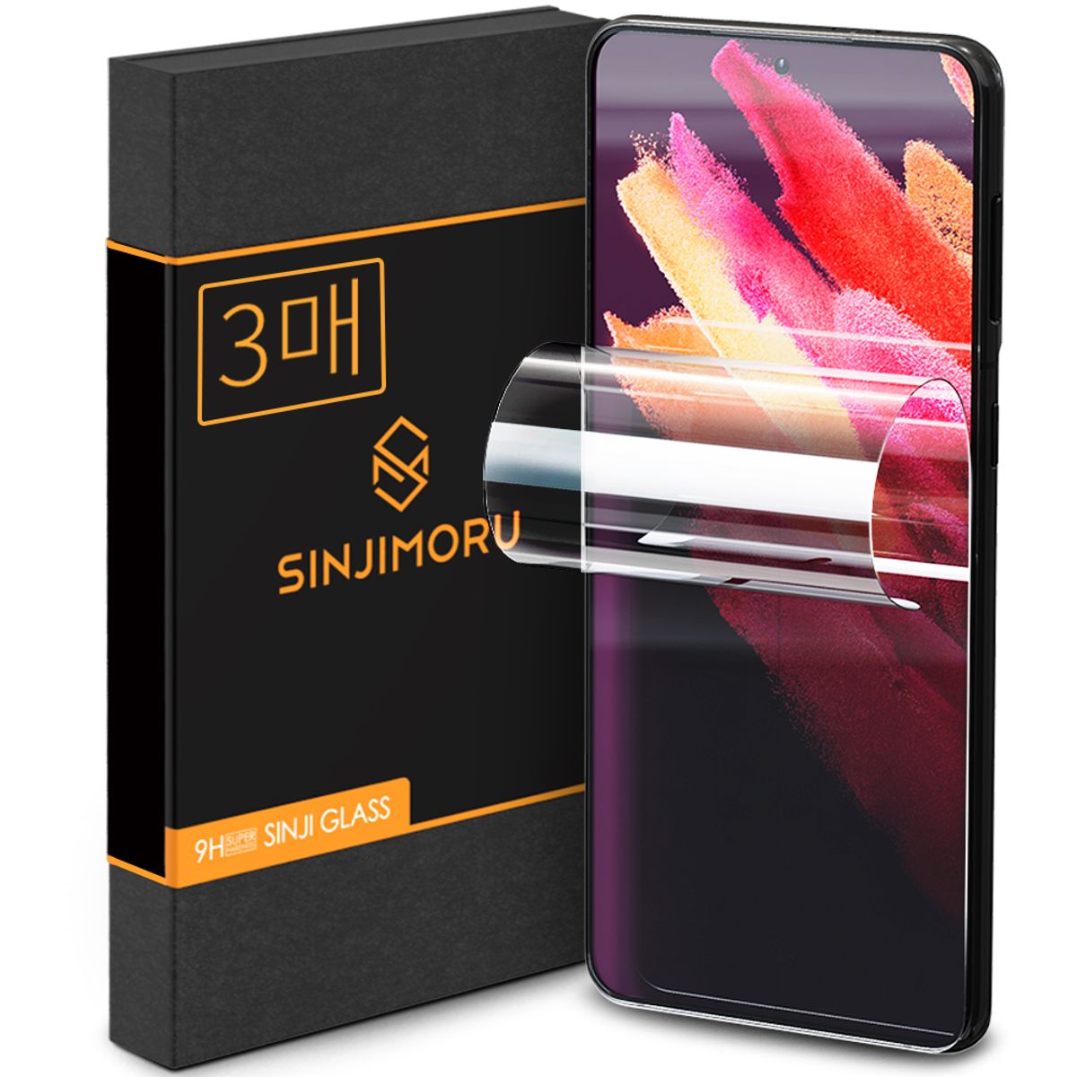 신지모루(SINJIMORU) 갤럭시 S21 플러스 이지 풀커버 자가복원 TPU 휴대폰 액정보호필름 3매